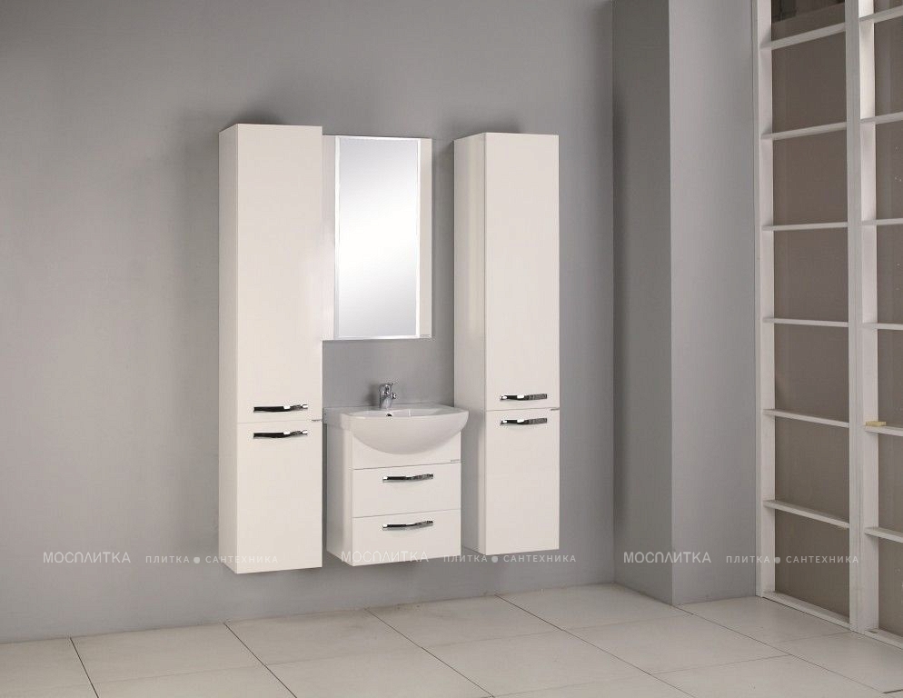 Шкаф-пенал Aquaton Ария М с бельевой корзиной, белый глянец - изображение 6
