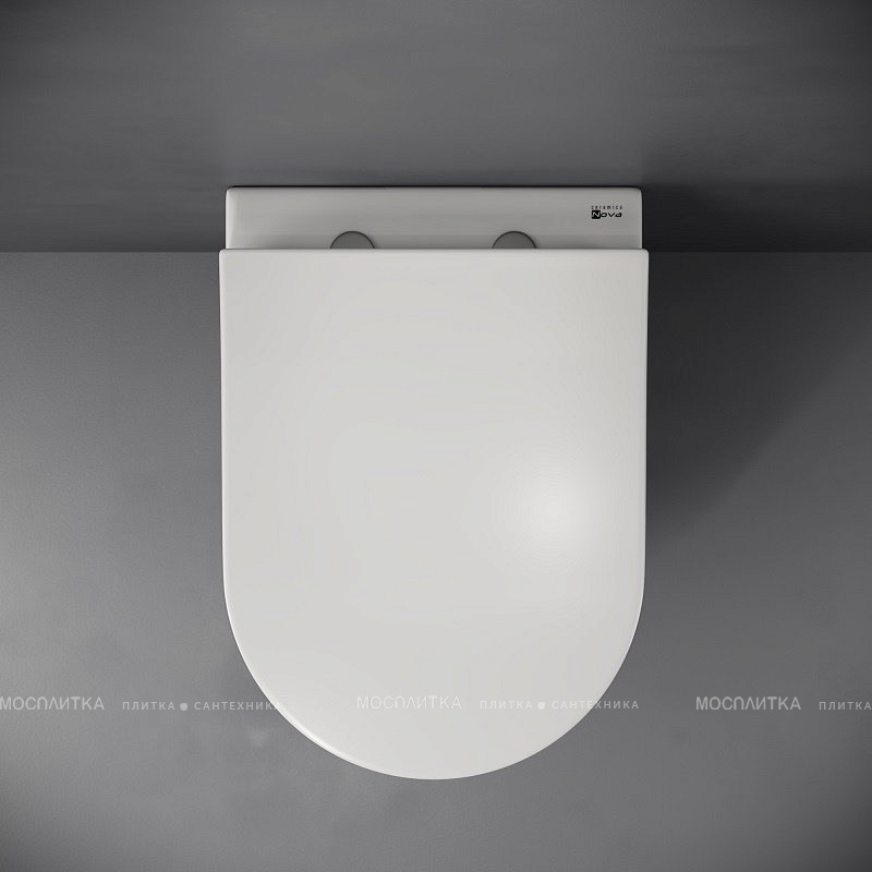 Комплект подвесной безободковый унитаз Ceramica Nova Mia Rimless CN1805 с ультра-тонким сиденьем SoftClose + инсталляция Am.Pm ProC I012707.0238 с клавишей смыва ProC S, чёрная матовая - изображение 5