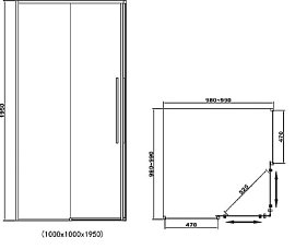 Душевой уголок RGW SV-31-B 32323100-14 100x100 см квадратный черный