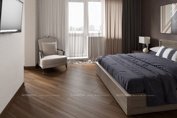 Дизайн Спальня в стиле Современный в сером цвете №12221 - 2 изображение