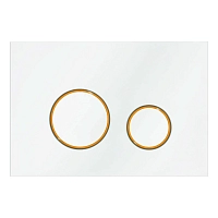 Кнопка смыва Veconi 
Round Design VFRD-WHG, 150х220х13, пластик, белый, кайма - матовое золото