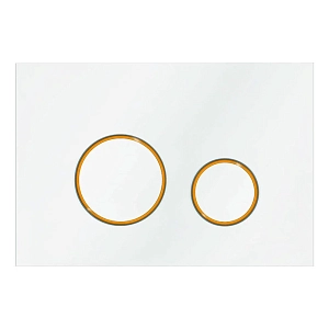 Кнопка смыва Veconi 
Round Design VFRD-WHG, 150х220х13, пластик, белый, кайма - матовое золото