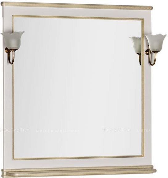 Зеркало Aquanet Валенса 90 00182651 белый краколет / золото - изображение 2