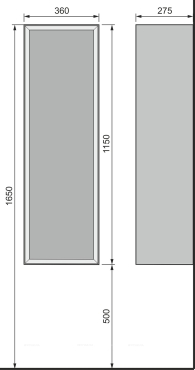 Шкаф-пенал Jorno Charm 115 см, Cha.04.115/P/Bm, черный мрамор - 2 изображение