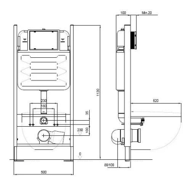 Комплект подвесной безободковый унитаз Aquatek Каир AQ1170-00 с микролифтом + система инсталляции Standard INS-0000014 с кнопкой смыва белый глянцевый - 11 изображение