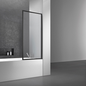 Шторка для ванны Vincea  70x140 см, VSB-41700CLB, профиль черный, стекло прозрачное