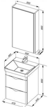 Комплект мебели для ванной Aquanet Орлеан 50 белый - 11 изображение