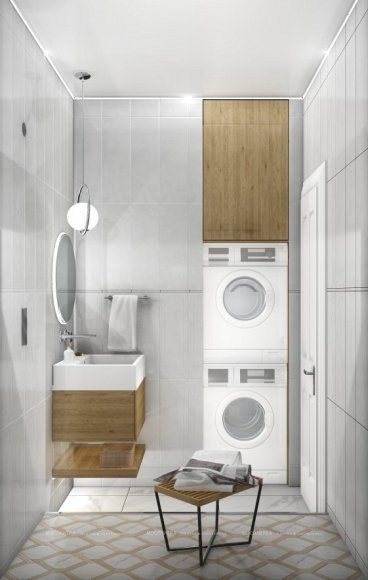 Дизайн Ванная в стиле Современный в белом цвете №12527 - 5 изображение