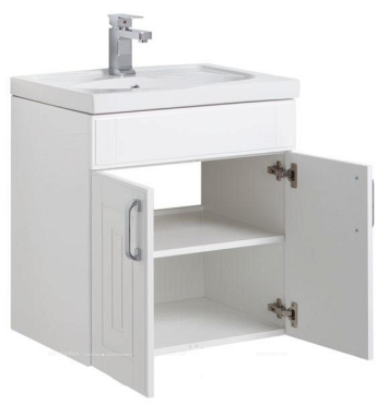 Комплект мебели для ванной Aquanet Рондо 60 фасады белый - 6 изображение