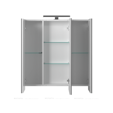 Зеркальный шкаф Briz Милана 80 см, белый глянец - 3 изображение