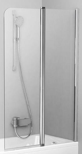 Шторка на ванну Ravak CVS2-100 R блестящий+ прозрачное стекло, серый