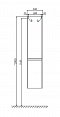 Шкаф-пенал Aquaton Лондри 34 см, 1A236203LH010, подвесной - изображение 2