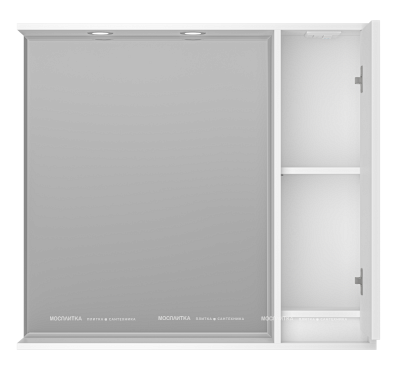 Зеркальный шкаф Brevita Balaton 90 см BAL-04090-01-П правый, с подсветкой, белый - 2 изображение