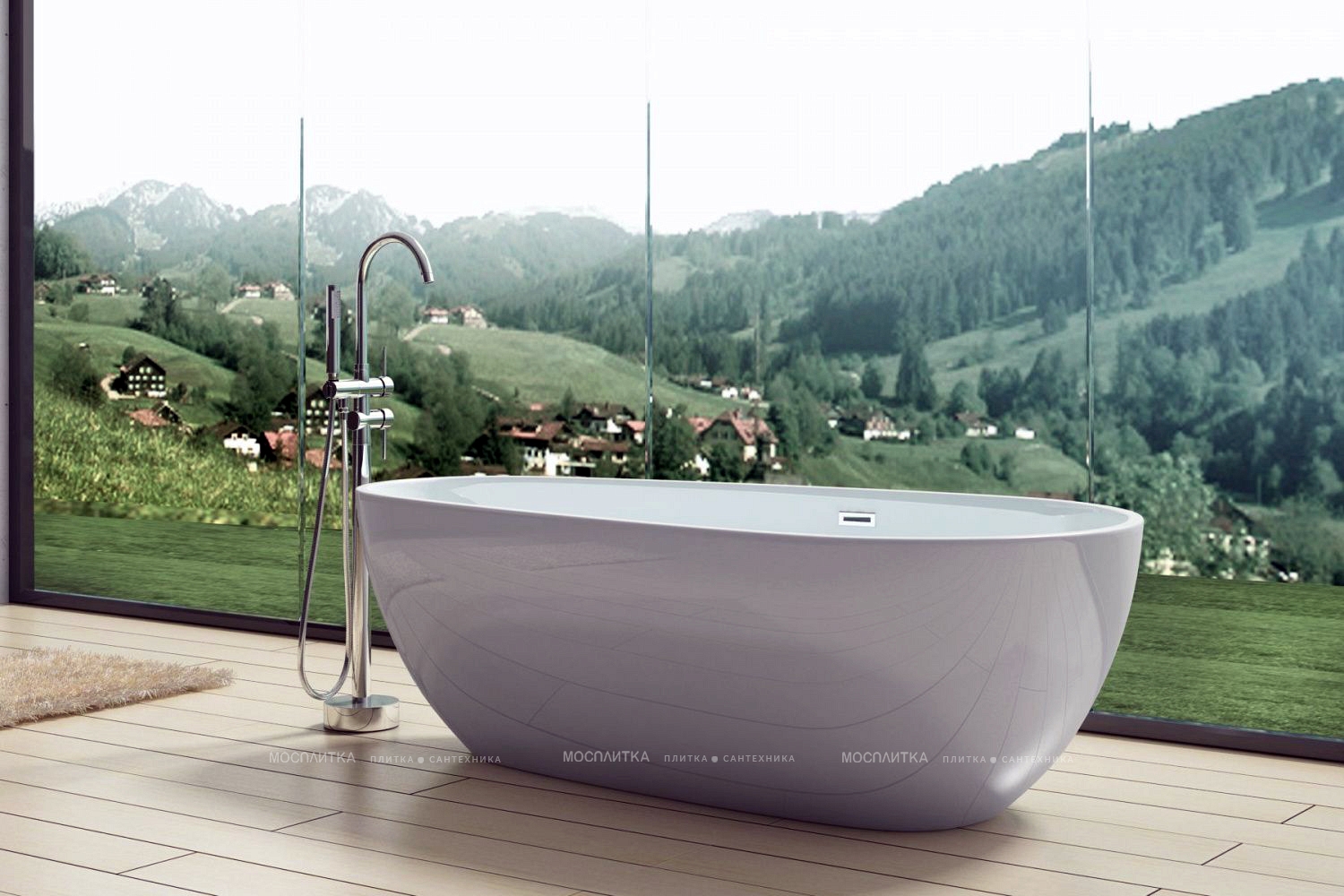 Акриловая ванна Art&Max 170х80 см AM-506-1670-845, белый - изображение 4