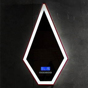 Зеркало Abber Stein 45 см AS6611R с подсветкой, красный