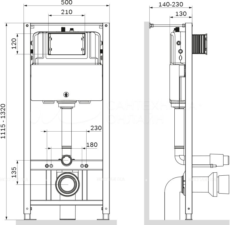 Комплект подвесной безободковый унитаз BelBagno GENOVA BB1102CH с креплением + инсталляция Am.Pm Pro I012704 - изображение 10