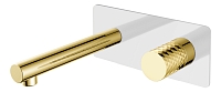 Смеситель Boheme Stick 125-WG для раковины, white diamond gold1