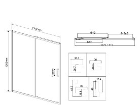 Душевая дверь Vincea City 130х195 VDS-5CT130CL, профиль хром, стекло прозрачное