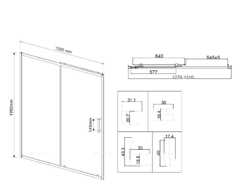 Душевая дверь Vincea City 130х195 VDS-5CT130CL, профиль хром, стекло прозрачное - 5 изображение