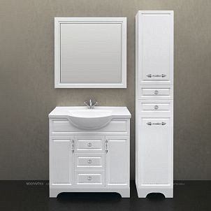 Зеркало 1Marka Прованс 85 белый глянец - 2 изображение