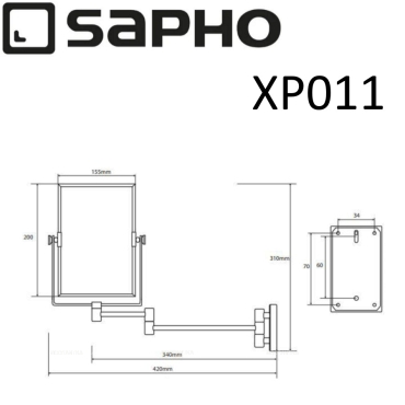 Косметическое зеркало Sapho Simple Line XP011 хром - 2 изображение