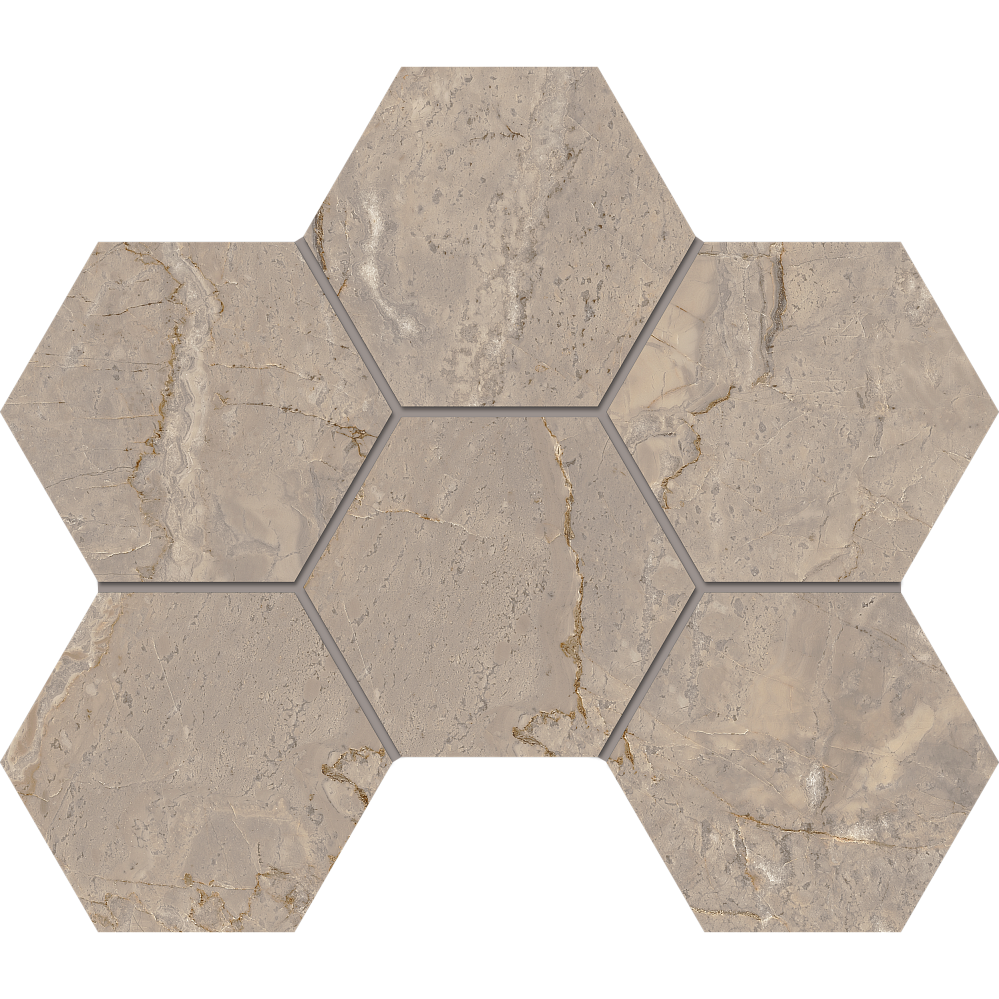 Керамогранит Estima Мозаика BR02 Hexagon 25x28,5 полир. 