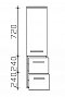 Шкаф-пенал Pelipal Cassca CS-M 01-L Comf мокка 424/427 30 x 33 x 121 см подвесной, моккa - изображение 2