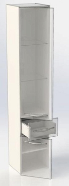 Шкаф-пенал для ванной Aquanet Ирвин 35 L белый - 4 изображение