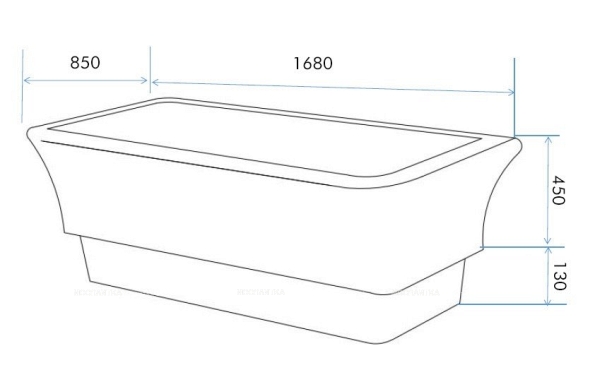 Акриловая ванна Abber 170x85x58 AB9221 с подсветкой - 5 изображение