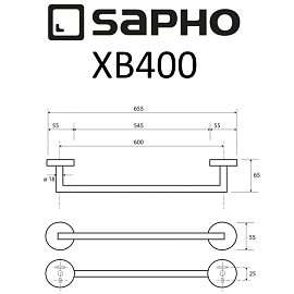 Полотенцедержатель Sapho X-Round Black XB400 черный