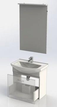 Комплект мебели для ванной Aquanet Ирис 65 1 ящик - 8 изображение