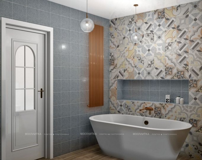 Дизайн Ванная в стиле Современный в сером цвете №11624 - 5 изображение