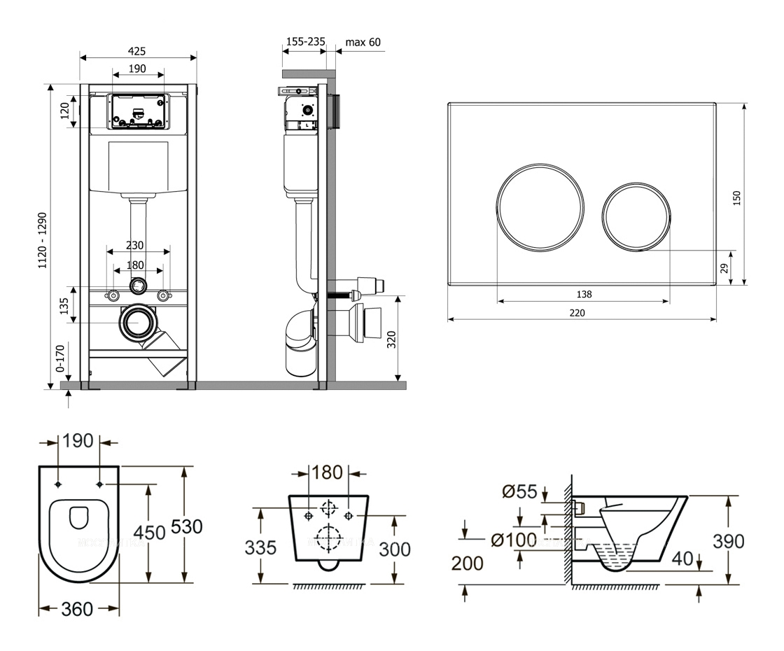 Комплект подвесной безободковый унитаз Lavinia Boho Biore Rimless, микролифт, 87040108 - изображение 7