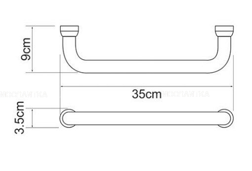 Поручень для ванны, 35cm Wasserkraft K-1066 - изображение 3