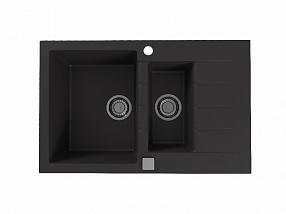 Кухонная мойка Alveus Cadit 70 Granital 1131361 черная в комплекте с сифоном
