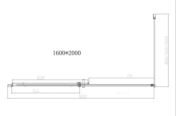 Душевой уголок Vincea Dice 160x100 см, VSR-4D1016CL, профиль хром, стекло прозрачное - 4 изображение
