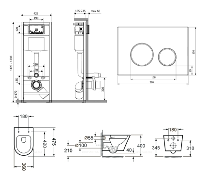 Комплект подвесной безободковый унитаз Lavinia Boho Biore Compacto Rimless, микролифт, 75110166 - 7 изображение