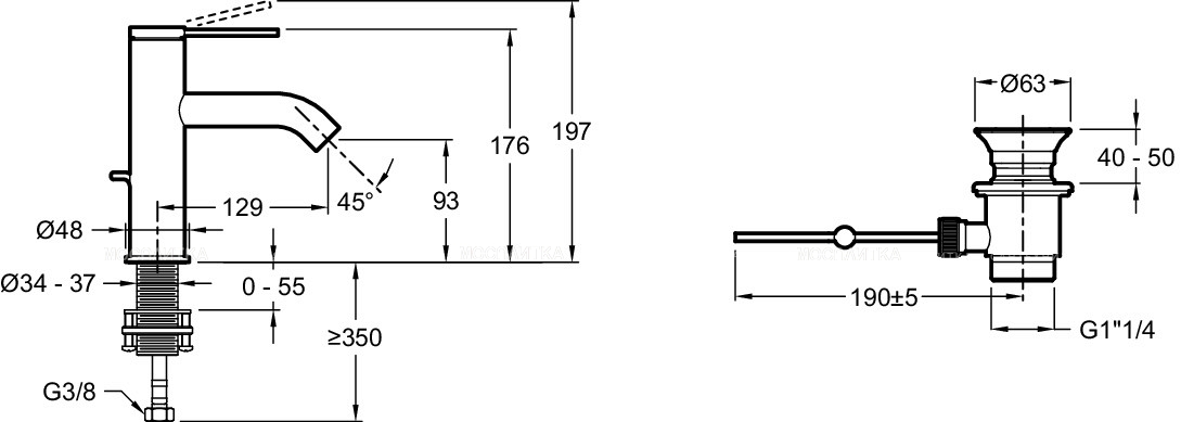 Смеситель для раковины Jacob Delafon Grands Boulevards E77958-4A-CP хром - изображение 2