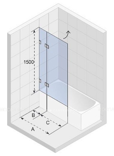 Шторка на ванну Riho Scandic S109, 90 см - изображение 4