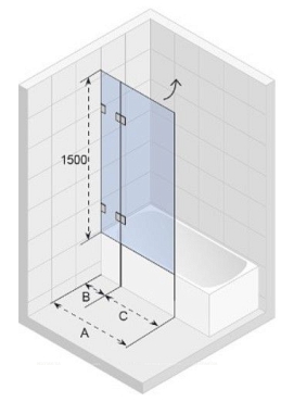 Шторка на ванну Riho Scandic S109, 90 см - 4 изображение
