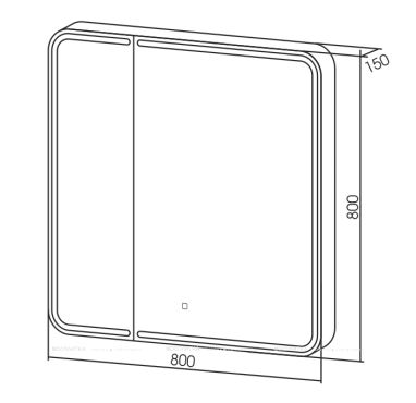 Зеркальный шкаф Creto Zoe 80х80 с LED подсветкой 16-805800Z - 5 изображение