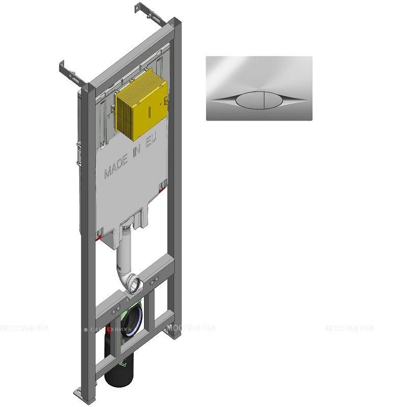 Комплект подвесной унитаз Jacob Delafon Brive E21733RU-00 с сиденьем микролифт + система инсталляции с кнопкой смыва хром - изображение 2