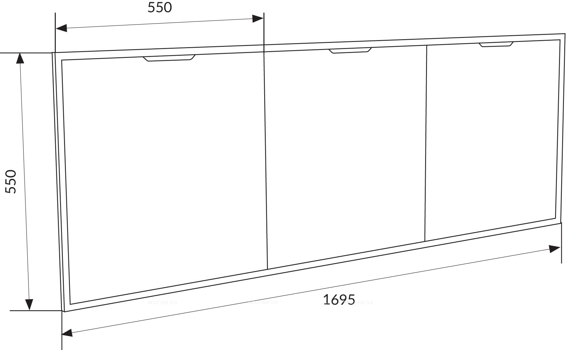Фронтальная панель для ванны 1Marka Grunge Loft GL70White белая - изображение 3
