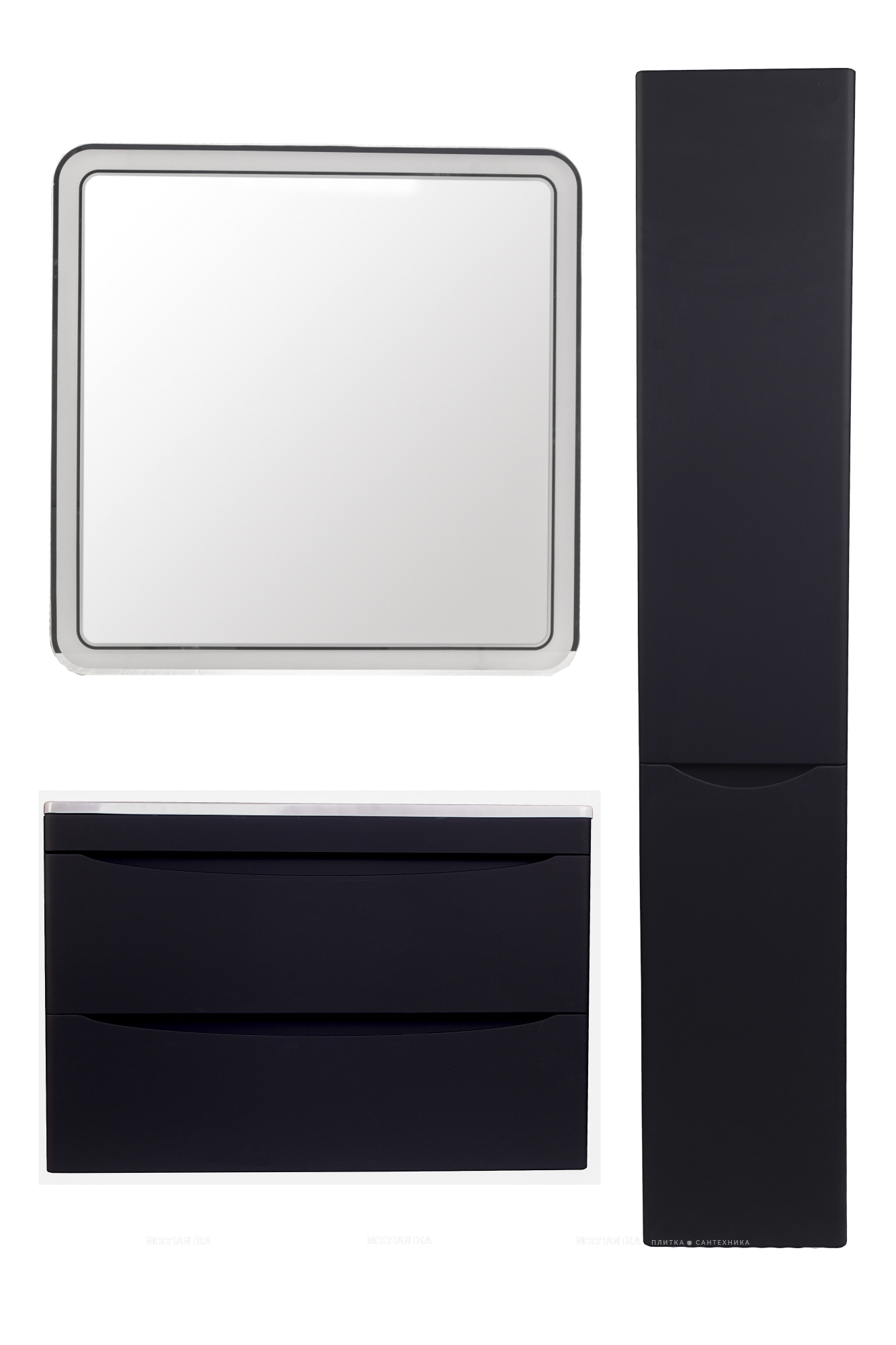 Шкаф-пенал Style Line Бергамо 30 см Plus правый СС-00002331 люкс антискрейтч черный - изображение 3