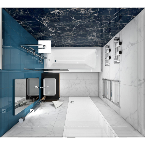 Дизайн Ванная в стиле Современный в белом цвете №13003 - 3 изображение