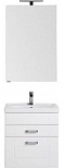 Комплект мебели для ванной Aquanet Рондо 60 2 ящика зеркало Камерино белый - 2 изображение