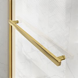 Душевая дверь Vincea Slim Soft 140х200 VDS-1SS140CLG, профиль брашированное золото, стекло прозрачное