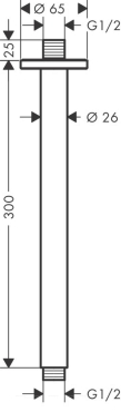 Кронштейн для верхнего душа Hansgrohe Vernis Blend 27805000, хром - 2 изображение