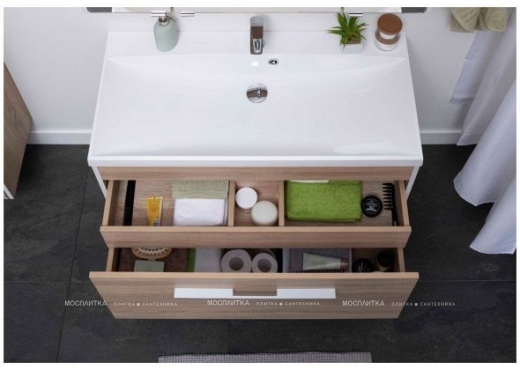 Комплект мебели для ванной Aquanet Августа 100 дуб сонома - 6 изображение