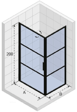Душевой уголок Riho Grid GB201 GB2080080 80x80x200 см стекло прозрачное профиль черный - 2 изображение